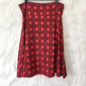 LulaRoe Azure Red Geo Print Skirt or Strapless Top XL